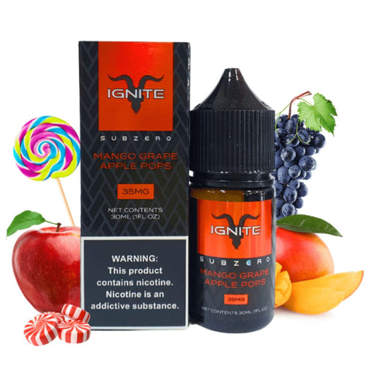 Ignite Subzero Nic Salt 30ml - 35mg Mango Grape Apple Pops Ice