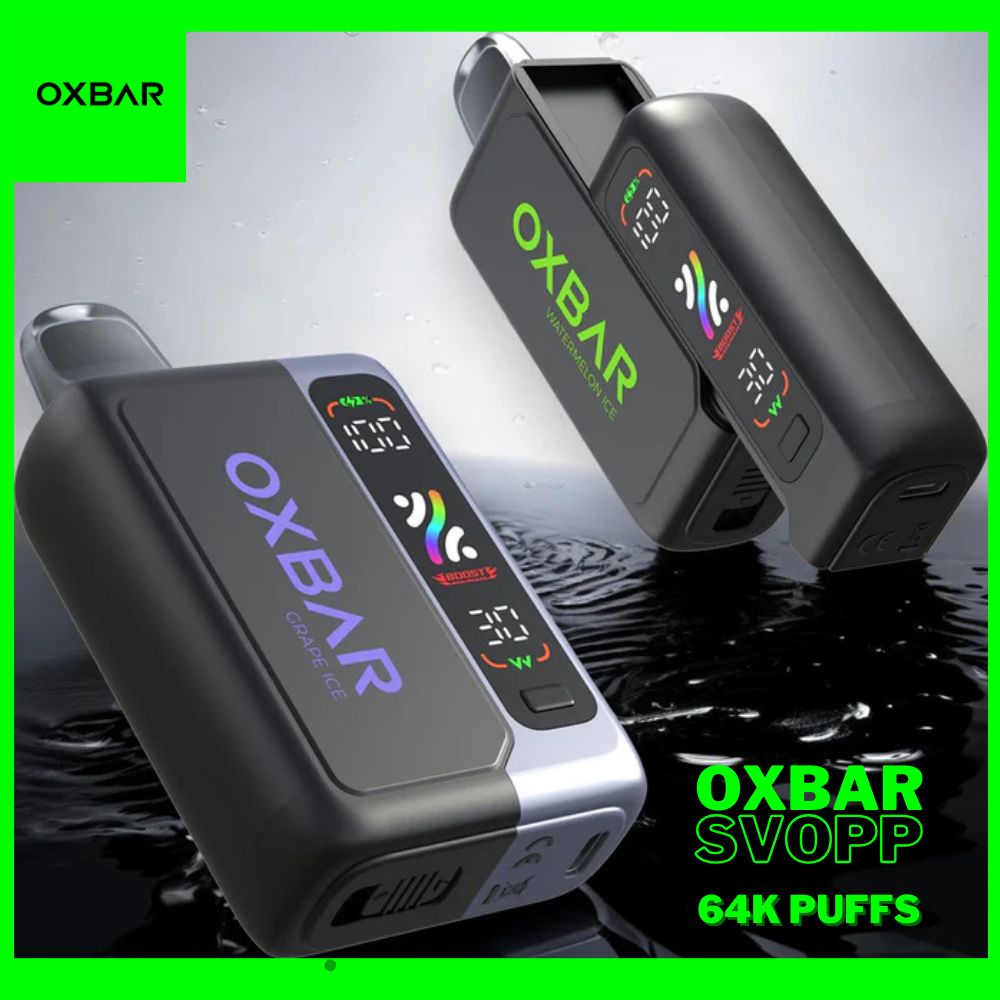 Oxbar Pod Descartável Svopp kit bateria + 2 refil G32k - 64000 Puffs